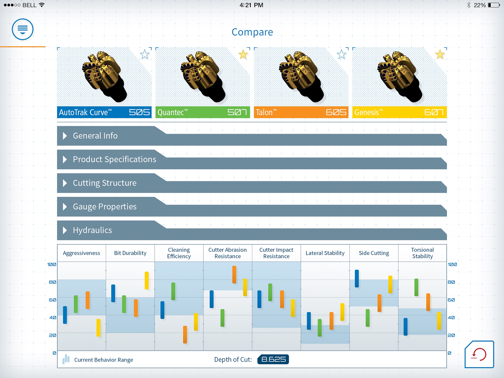 Baker Hughes BitGenie, screen 9