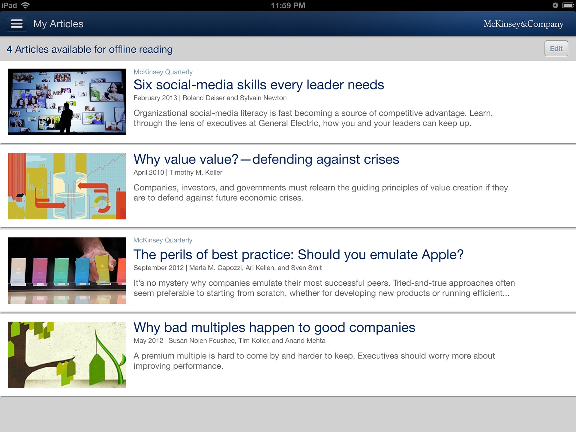 McKinsey Insights, screen 7