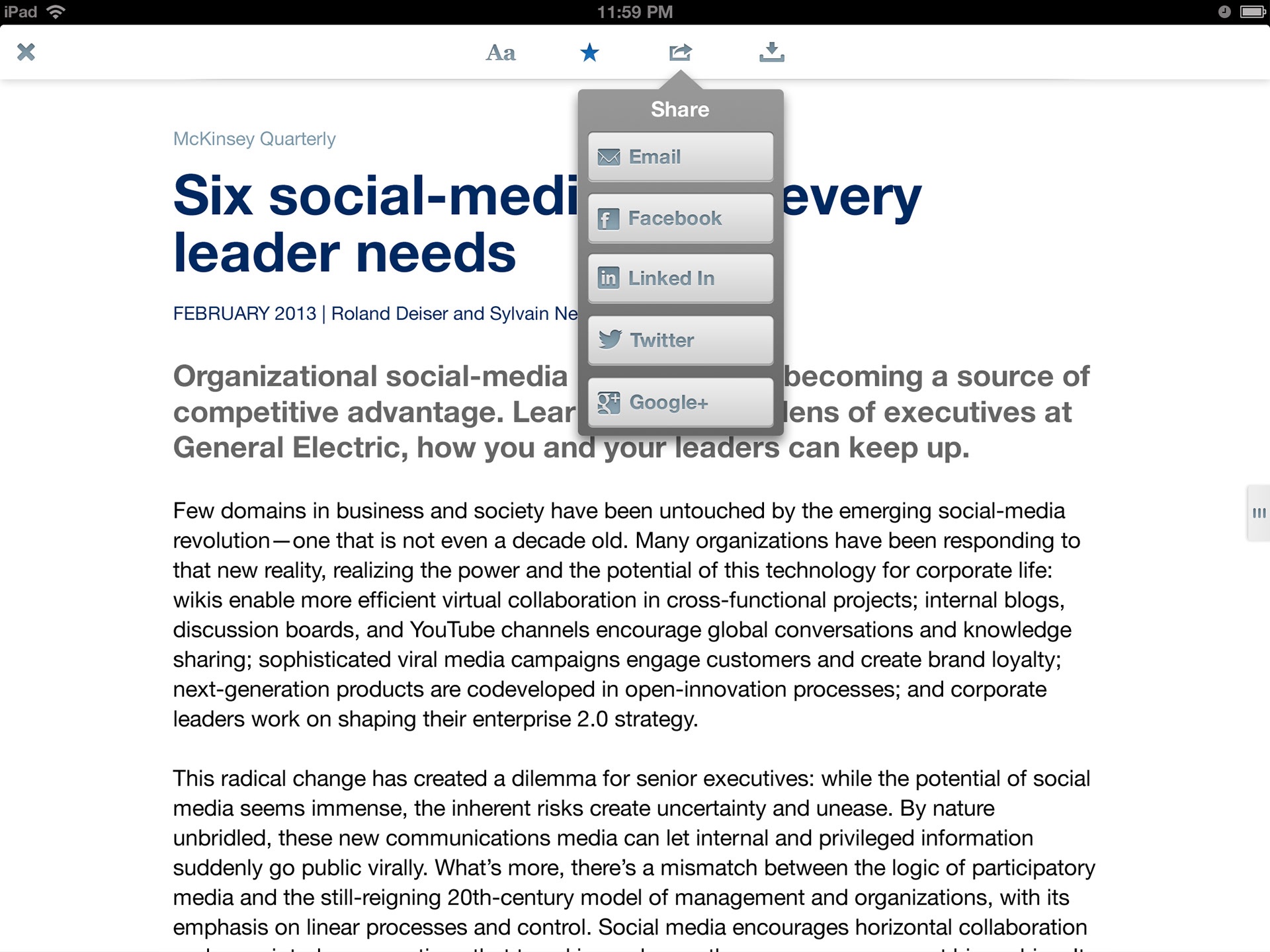 McKinsey Insights, screen 9