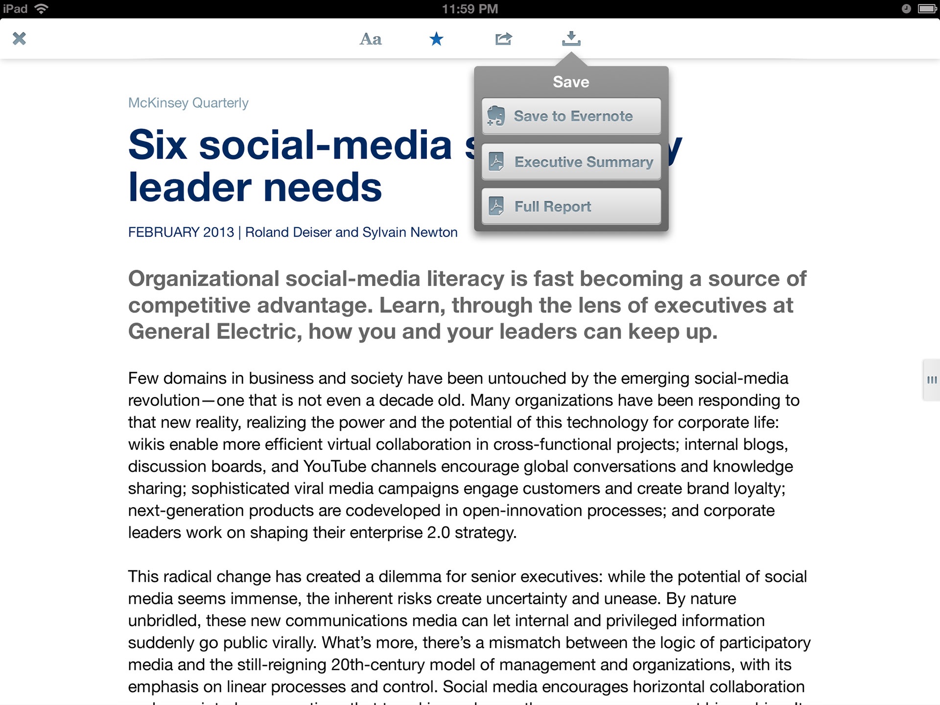 McKinsey Insights, screen 10
