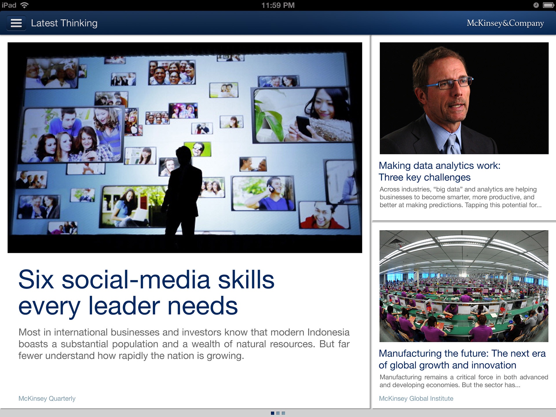 McKinsey Insights, screen 18