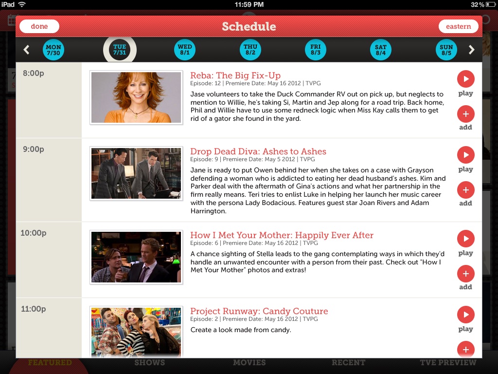 Network TV apps, Lifetime, screen 4