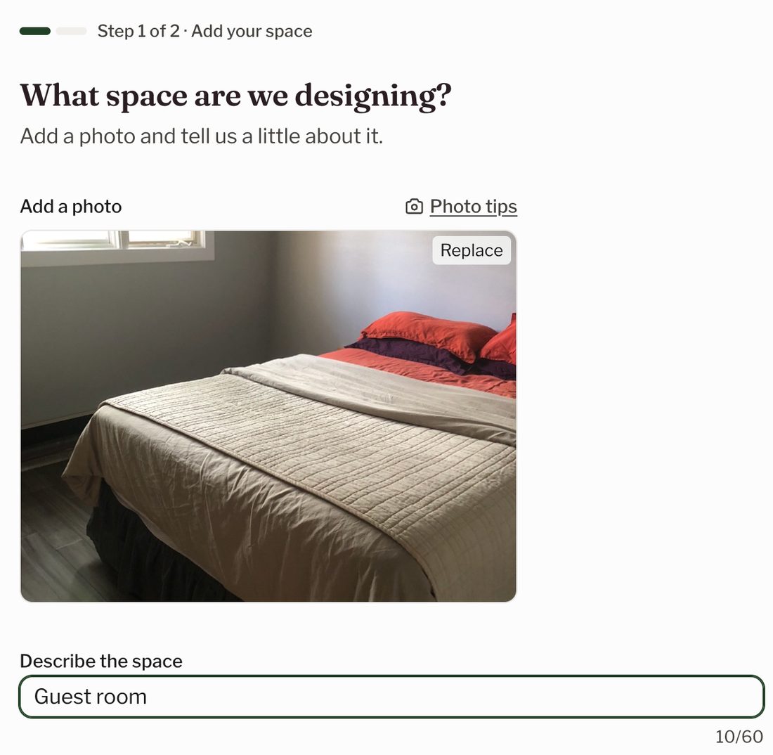 PadGenie, From photo to plan, screen 1