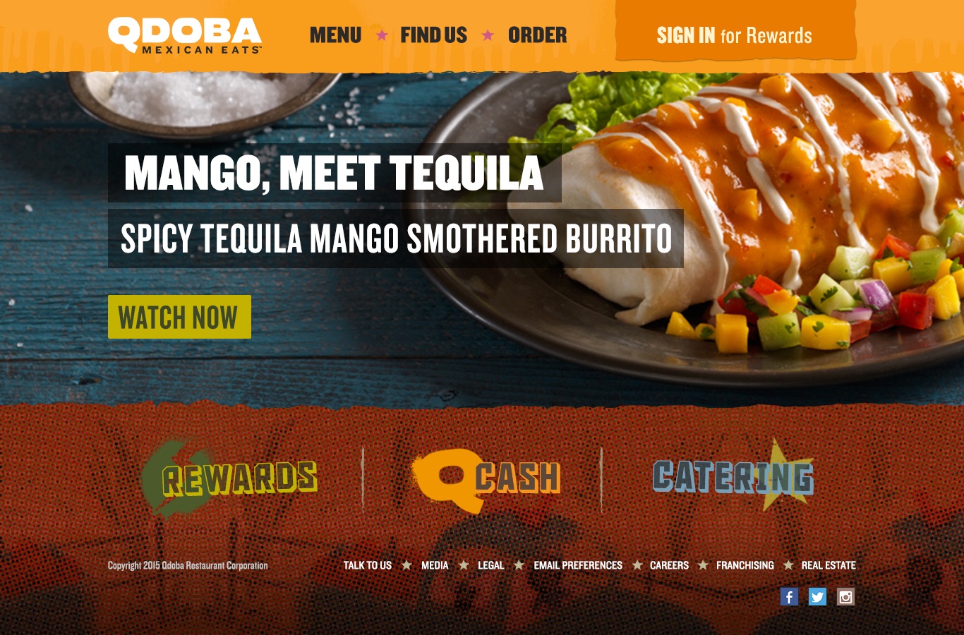 Qdoba, Responsive web, screen 1