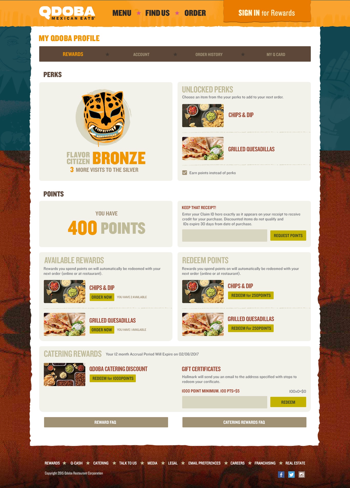 Qdoba, Responsive web, screen 5