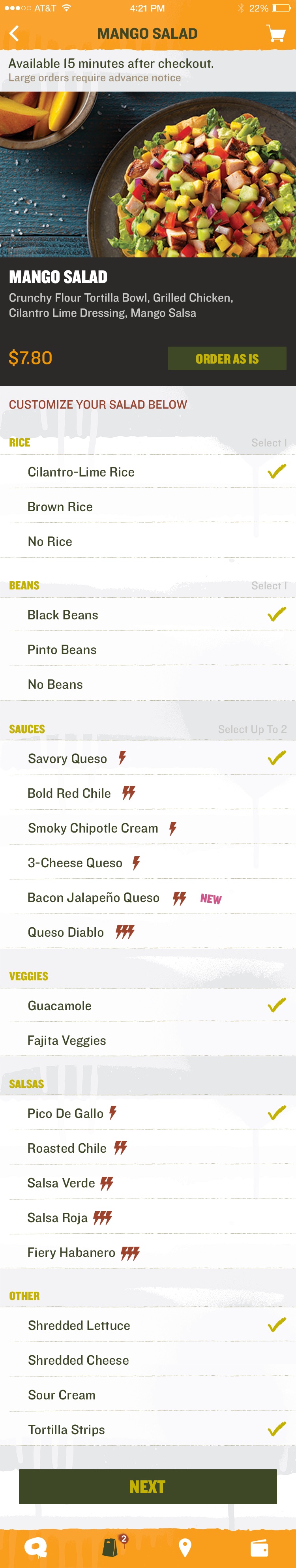 Qdoba, iOS, screen 8