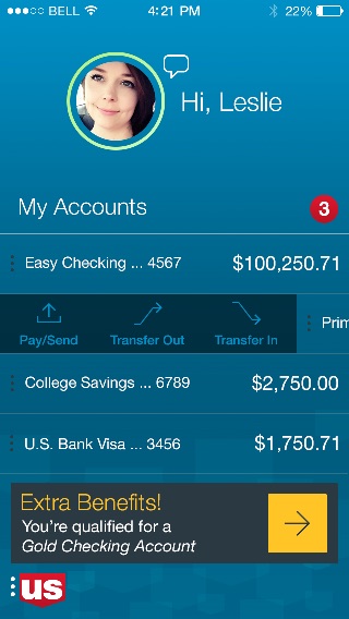 U.S. Bank, screen 3