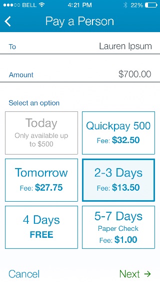 U.S. Bank, screen 7