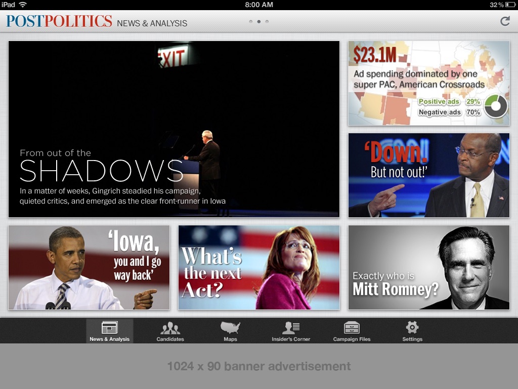 Washington Post PostPolitics, screen 1